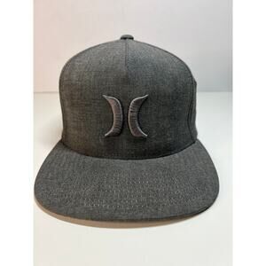 Hurley Flex Fit Gray Baseball Skater Cap - Solid Light Gray Logo Embroidered